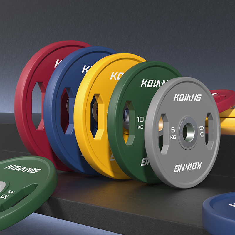 leyu.乐鱼CPU彩色橡胶环保无味杠铃片举重力量举杠铃举重片 150kg （5-25KG各两片）套装